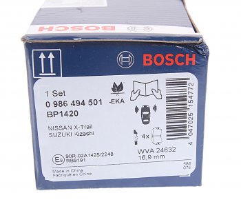 2 259 р. Колодки тормозные передние (4шт.) BOSCH Nissan Qashqai 1 J10 рестайлинг (2010-2013)  с доставкой в г. Владивосток. Увеличить фотографию 4