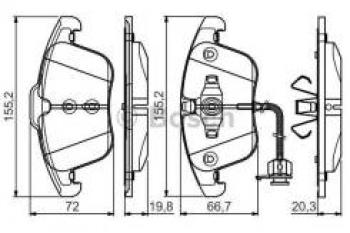 Колодки тормозные передние (4шт.) BOSCH Audi A4 B8 дорестайлинг, седан (2007-2011)