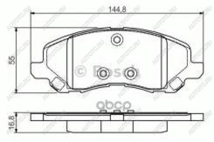 2 659 р. Колодки тормозные передние (4шт.) BOSCH Mitsubishi Pajero 4 V90 дорестайлинг (2006-2011)  с доставкой в г. Владивосток