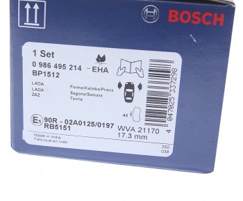 2 099 р. Колодки тормозные передние (4шт.) BOSCH Лада 2108 (1984-2003)  с доставкой в г. Владивосток. Увеличить фотографию 4