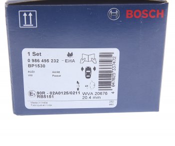 2 899 р. Колодки тормозные передние (4шт.) BOSCH Audi A6 C7 дорестайлинг, седан (2010-2014)  с доставкой в г. Владивосток. Увеличить фотографию 4