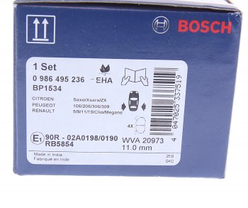 829 р. Колодки тормозные задние (4шт.) BOSCH Peugeot 206 хэтчбэк 3 дв. 2AC рестайлинг (2003-2009)  с доставкой в г. Владивосток. Увеличить фотографию 3