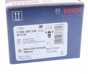 1 559 р. Колодки тормозные передние (4шт.) BOSCH Volkswagen Golf 5 хэтчбэк (2003-2009)  с доставкой в г. Владивосток. Увеличить фотографию 4