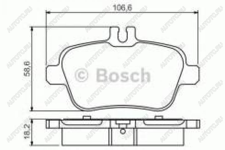 2 299 р. Колодки тормозные задние (4шт.) BOSCH Mercedes-Benz A class W176 дорестайлинг, хэтчбэк 5 дв. (2012-2015)  с доставкой в г. Владивосток