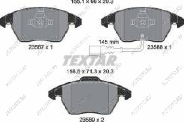 3 699 р. Колодки тормозные передние (4шт.) TEXTAR  Skoda Octavia  A5 (2004-2008), Volkswagen Passat  B6 (2005-2011)  с доставкой в г. Владивосток