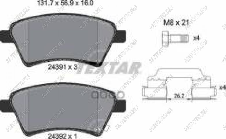 3 599 р. Колодки тормозные передние (4шт.) TEXTAR Suzuki SX4 YA21S,YB21S дорестайлинг, хэтчбэк (2006-2011)  с доставкой в г. Владивосток