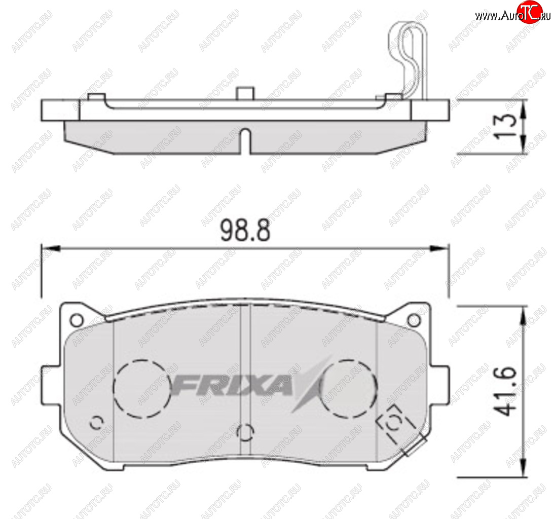 839 р. Колодки тормозные задние (4шт.) HANKOOK FRIX  KIA Clarus ( K9A,  GC) - Spectra  с доставкой в г. Владивосток