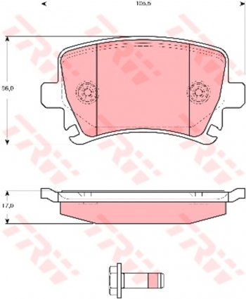 3 299 р. Колодки тормозные передние (4шт.) TRW Audi A6 C7 дорестайлинг, седан (2010-2014)  с доставкой в г. Владивосток. Увеличить фотографию 1