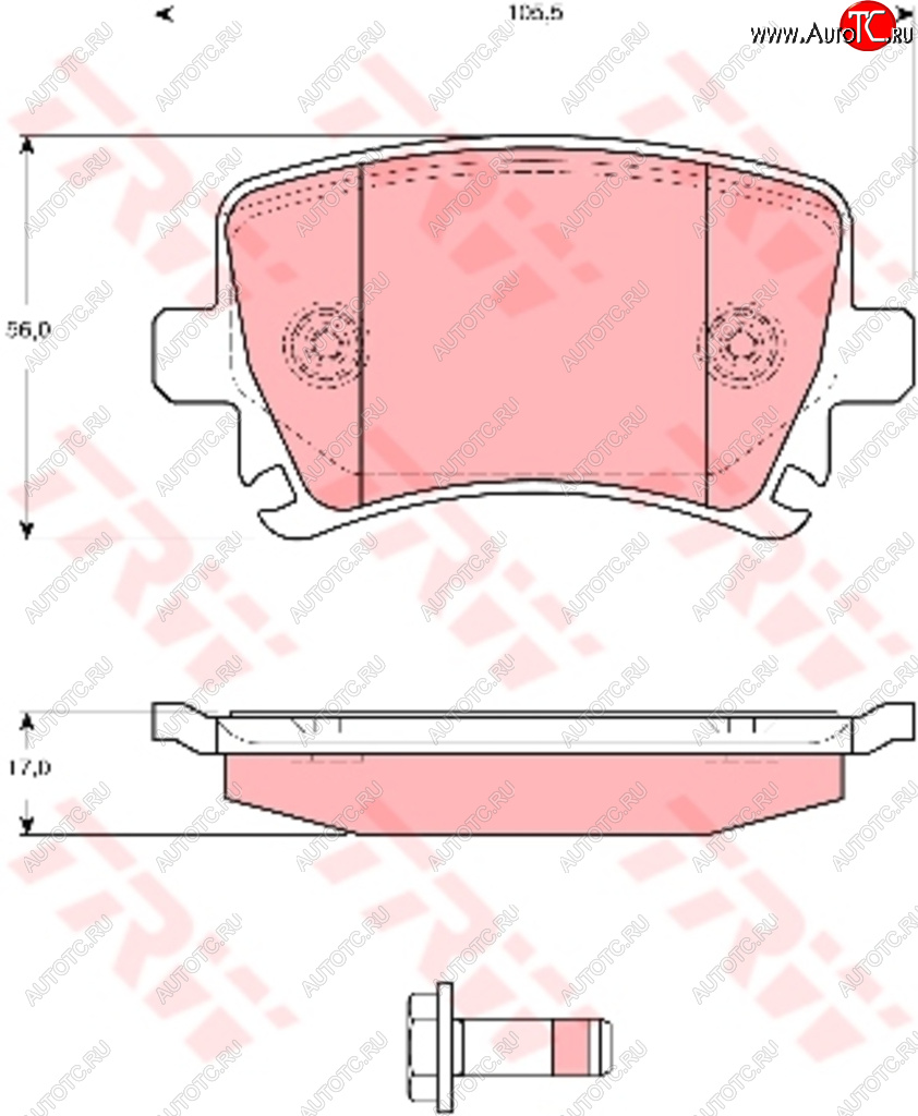 3 299 р. Колодки тормозные передние (4шт.) TRW Audi A6 C7 дорестайлинг, седан (2010-2014)  с доставкой в г. Владивосток