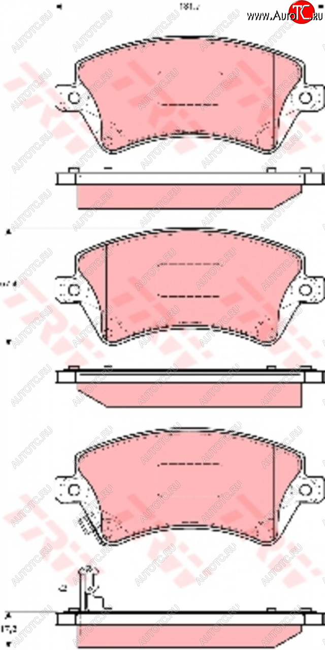 3 599 р. Колодки тормозные передние (4шт.) TRW Toyota Corolla E120 универсал дорестайлинг (2000-2004)  с доставкой в г. Владивосток