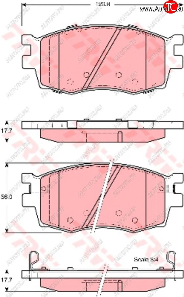 3 989 р. Колодки тормозные передние (4шт.) TRW KIA Rio 2 JB дорестайлинг седан (2005-2009)  с доставкой в г. Владивосток