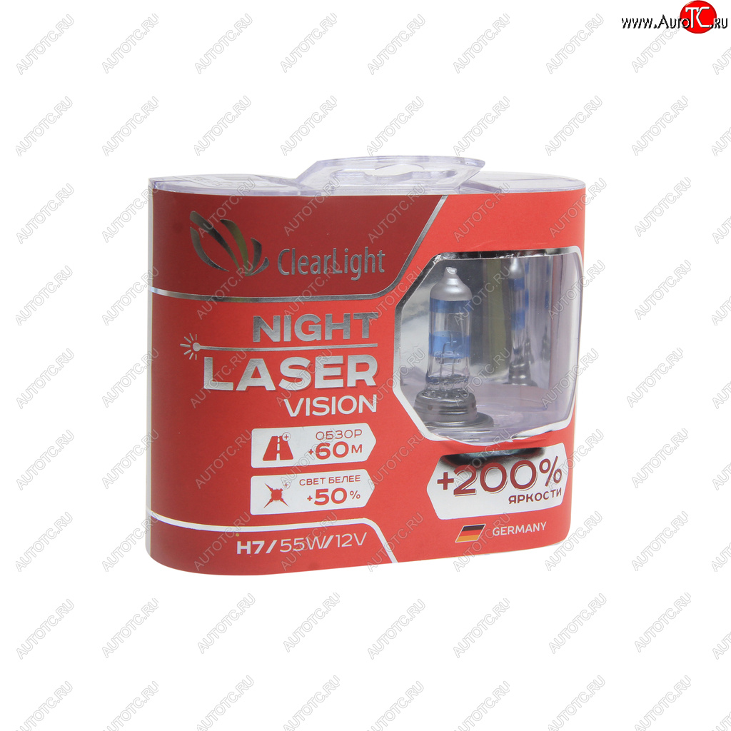 1 059 р. Лампа 12V H7 55W +200% (2шт.) Night Laser Vision CLEARLIGHT Renault Laguna 2 X74 лифтбэк дорестайлинг (2000-2005)  с доставкой в г. Владивосток