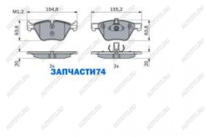 1 999 р. Колодки тормозные передние (4шт.) BOSCH BMW 3 серия E90 седан дорестайлинг (2004-2008)  с доставкой в г. Владивосток