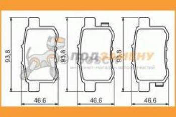 Колодки тормозные задние (4шт.) BOSCH Honda Accord CS купе дорестайлинг (2008-2010)