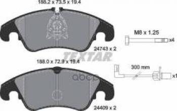 6 449 р. Колодки тормозные передние (4шт.) TEXTAR Audi A4 B5 8D2 седан 2-ой рестайлинг (1999-2001)  с доставкой в г. Владивосток. Увеличить фотографию 1