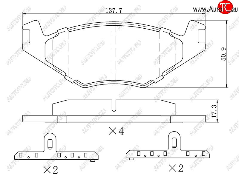 1 249 р. Колодки тормозные перед FL-FR SAT Volkswagen Passat B3 седан (1988-1993)  с доставкой в г. Владивосток