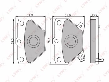 Колодки тормозные задние(4шт.) LYNX Toyota Yaris XP130 хэтчбэк 5 дв. дорестайлинг (2010-2014)