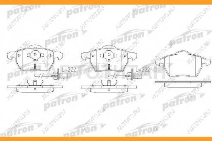 2 149 р. Колодки тормозные передние (4шт.) PATRON Audi A4 B5 8D5 универсал 1-ый рестайлинг (1996-1998)  с доставкой в г. Владивосток