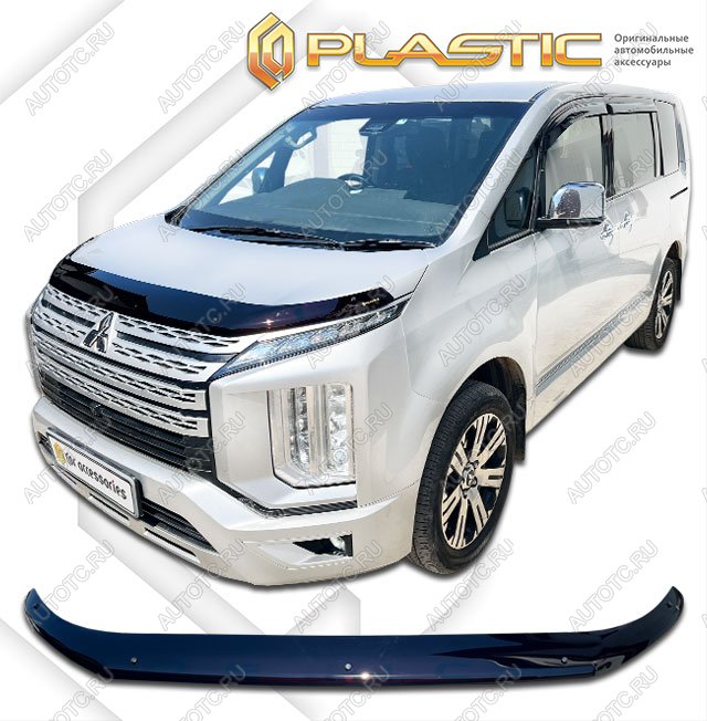 2 059 р. Дефлектор капота CA-Plastic  Mitsubishi Delica D:5  1 (2018-2025) рестайлинг (Classic черный)  с доставкой в г. Владивосток