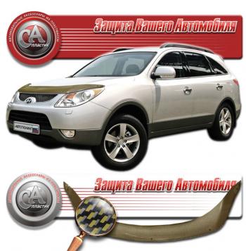 2 379 р.  Дефлектор капота CA-Plastiс  Hyundai IX55  EN (2006-2013) (серия Шелкография карбон золото)  с доставкой в г. Владивосток. Увеличить фотографию 1