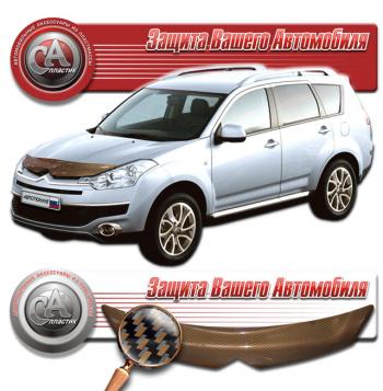 2 199 р. Дефлектор капота CA-Plastiс  CITROEN C-crosser (2007-2012) (серия Шелкография карбон медь)  с доставкой в г. Владивосток. Увеличить фотографию 1