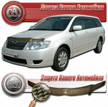 2 199 р. Дефлектор капота на CA-Plastiс  Lexus RX300  XU10 (1995-2001) дорестайлинг (серия Шелкография карбон золото)  с доставкой в г. Владивосток. Увеличить фотографию 1