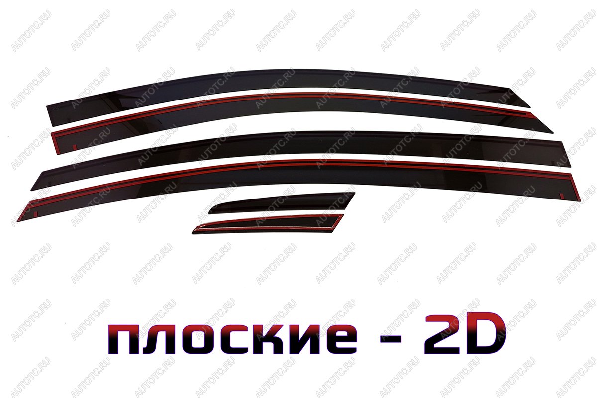 4 899 р. Дефлекторы окон 2D Стрелка11  MG 5 (2020-2024) (черные)  с доставкой в г. Владивосток