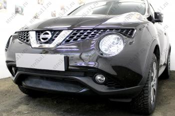 2 569 р. Защита радиатора (середина) Стрелка11 Стандарт  Nissan Juke  1 YF15 (2014-2020) рестайлинг (черная)  с доставкой в г. Владивосток. Увеличить фотографию 2