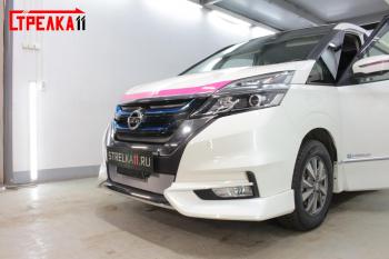 2 999 р. Защита радиатор (низ) Стрелка11 Стандарт  Nissan Serena  C27 (2016-2019) минивэн дорестайлинг (хром)  с доставкой в г. Владивосток. Увеличить фотографию 2