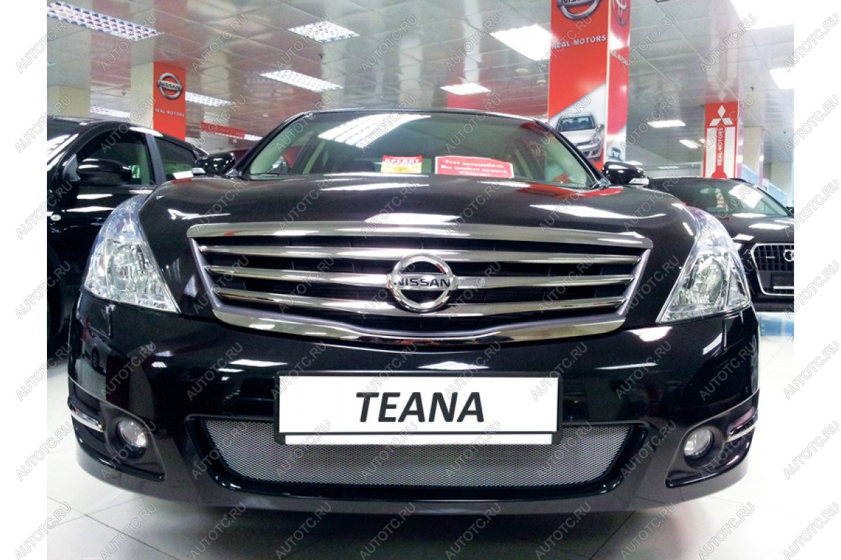 3 899 р. Защита радиатора Стрелка11 Стандарт  Nissan Teana  2 J32 (2008-2014) дорестайлинг, рестайлинг (хром)  с доставкой в г. Владивосток