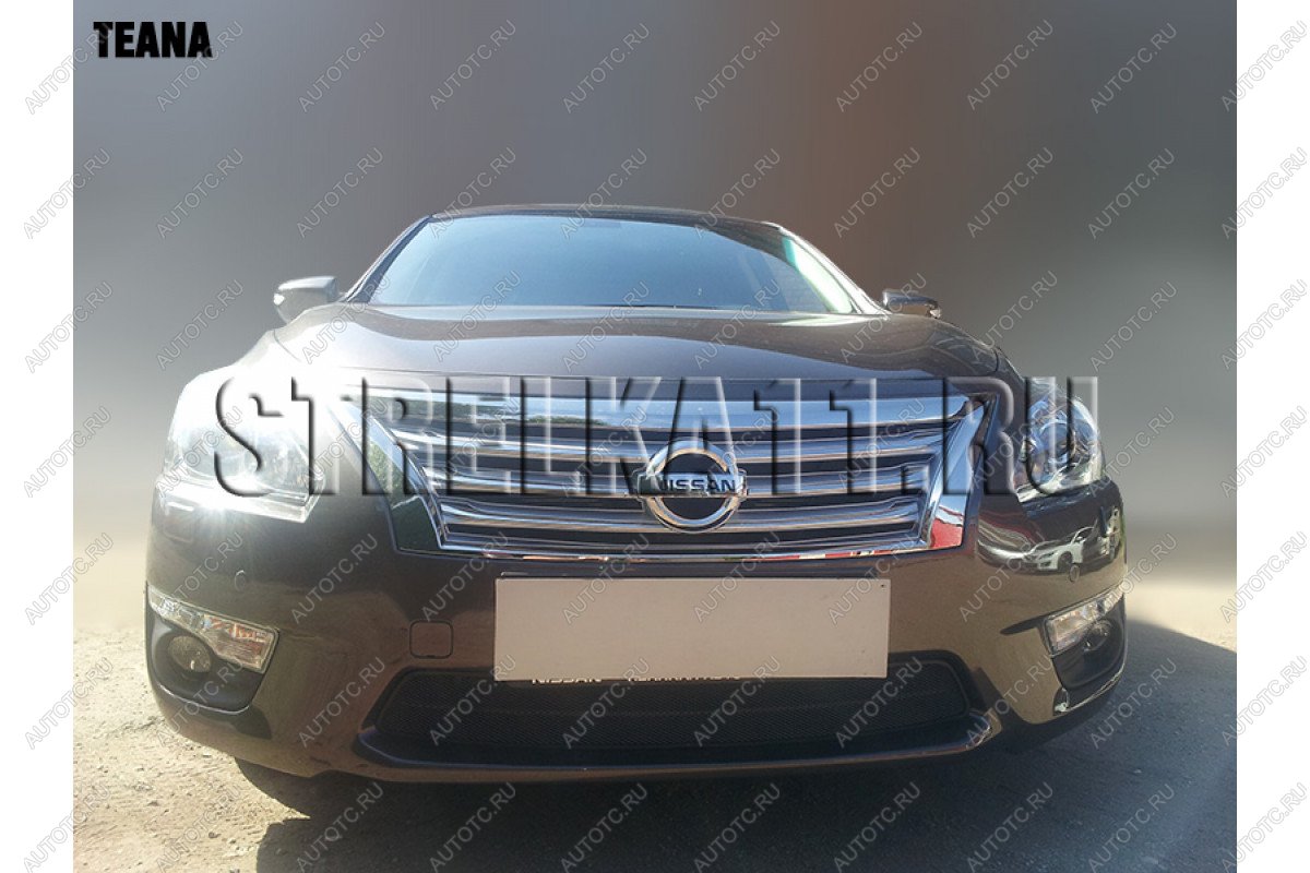 3 779 р. Защита радиатора Стрелка11 Стандарт  Nissan Teana  3 L33 (2014-2020) дорестайлинг (черная)  с доставкой в г. Владивосток