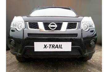 3 399 р. Защита радиатора (низ) Стрелка11 Стандарт  Nissan X-trail  2 T31 (2010-2015) рестайлинг (черная)  с доставкой в г. Владивосток. Увеличить фотографию 2