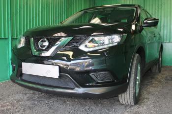 3 399 р. Защита радиатора (низ) Стрелка11 Стандарт  Nissan X-trail  3 T32 (2013-2018) дорестайлинг (черная)  с доставкой в г. Владивосток. Увеличить фотографию 2