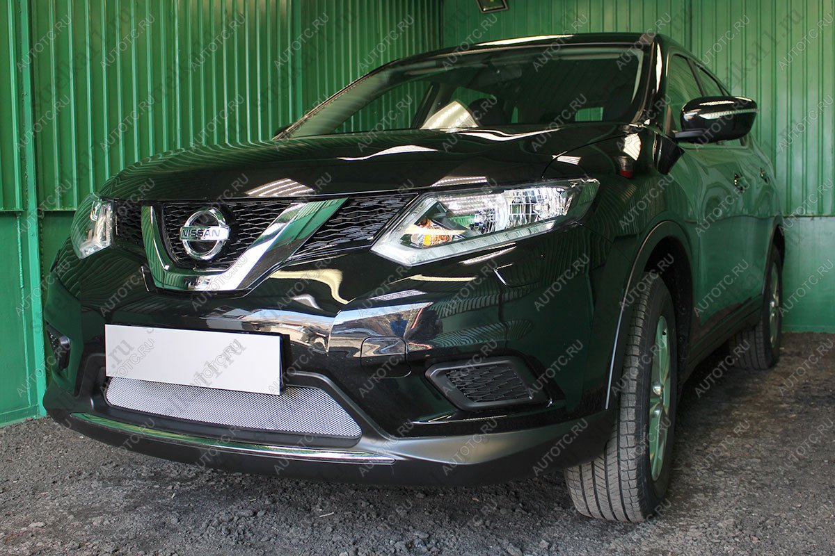 3 499 р. Защита радиатора (низ) Стандарт  Nissan X-trail  3 T32 (2013-2018) дорестайлинг (хром)  с доставкой в г. Владивосток