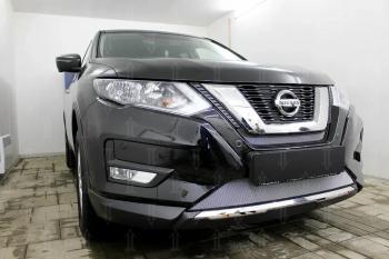 4 299 р. Защита радиатора (низ) Стрелка11 Стандарт  Nissan X-trail  3 T32 (2017-2022) рестайлинг (хром)  с доставкой в г. Владивосток. Увеличить фотографию 2