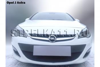 3 099 р. Защита радиатора Стрелка11 Стандарт Opel Astra J хэтчбек 5 дв.  рестайлинг (2012-2017) (черная)  с доставкой в г. Владивосток. Увеличить фотографию 2