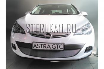 3 899 р. Защита радиатора Стрелка11 Стандарт  Opel Astra  J GTC (2011-2018) (хром)  с доставкой в г. Владивосток. Увеличить фотографию 2