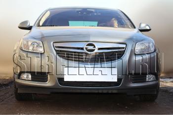 4 099 р. Защита радиатора Стрелка11 Стандарт  Opel Insignia ( A,  А) (2008-2013) дорестайлинг седан, дорестайлинг универсал, дорестайлинг, хэтчбэк (черная)  с доставкой в г. Владивосток. Увеличить фотографию 2