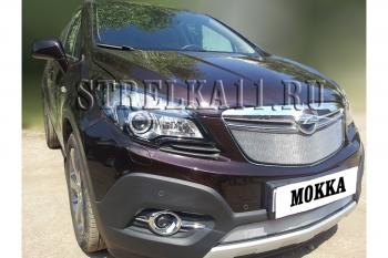 3 399 р. Защита радиатора (низ) Стрелка11 Стандарт  Opel Mokka (2012-2016)  дорестайлинг (хром)  с доставкой в г. Владивосток. Увеличить фотографию 2