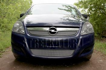 3 699 р. Защита радиатора (низ) Стрелка11 Стандарт  Opel Zafira  В (2007-2015) рестайлинг (хром)  с доставкой в г. Владивосток. Увеличить фотографию 2