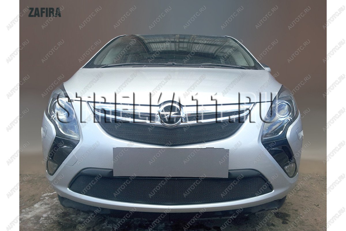 3 279 р. Защита радиатора (низ) Стрелка11 Стандарт Opel Zafira С дорестайлинг (2011-2016) (черная)  с доставкой в г. Владивосток