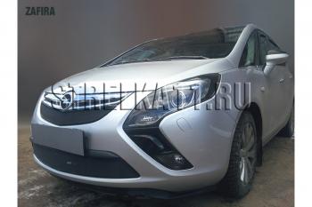 3 279 р. Защита радиатора (низ) Стрелка11 Стандарт Opel Zafira С дорестайлинг (2011-2016) (черная)  с доставкой в г. Владивосток. Увеличить фотографию 2