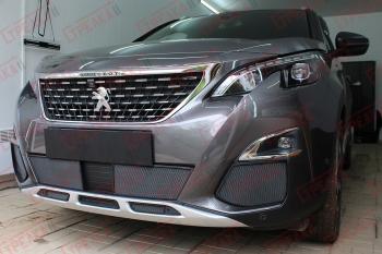 5 299 р. Защита радиатора (низ, середина 5 частей) Стрелка11 Стандарт Peugeot 3008 2 (2016-2024) (черные)  с доставкой в г. Владивосток. Увеличить фотографию 3