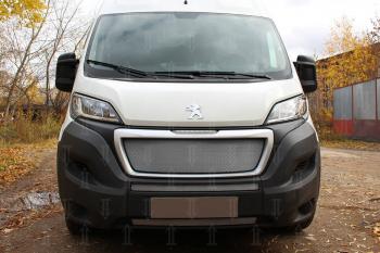 3 899 р. Защита радиатора (2 части) Стрелка11 Стандарт Peugeot Boxer 290 (2014-2024) (черная)  с доставкой в г. Владивосток. Увеличить фотографию 5