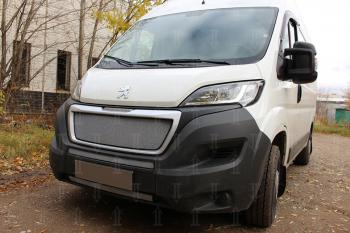 3 899 р. Защита радиатора (2 части) Стрелка11 Стандарт Peugeot Boxer 290 (2014-2024) (черная)  с доставкой в г. Владивосток. Увеличить фотографию 6