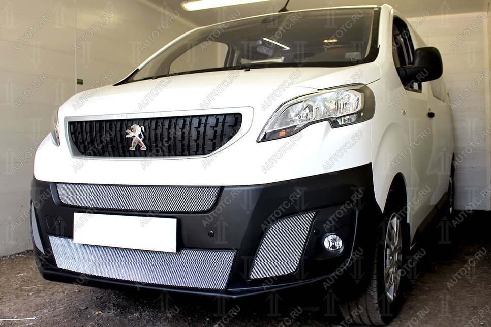 7 349 р. Защита радиатора (2 части центральные) Стрелка11 Стандарт  Peugeot Expert  K0 (2016-2024) цельнометаллический фургон дорестайлинг (хром)  с доставкой в г. Владивосток