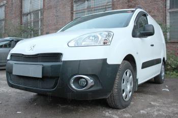 6 749 р. Защита радиатора (2 части) Стрелка11 Стандарт  Peugeot Partner  B9 (2012-2015) 1-ый рестайлинг (черная)  с доставкой в г. Владивосток. Увеличить фотографию 1