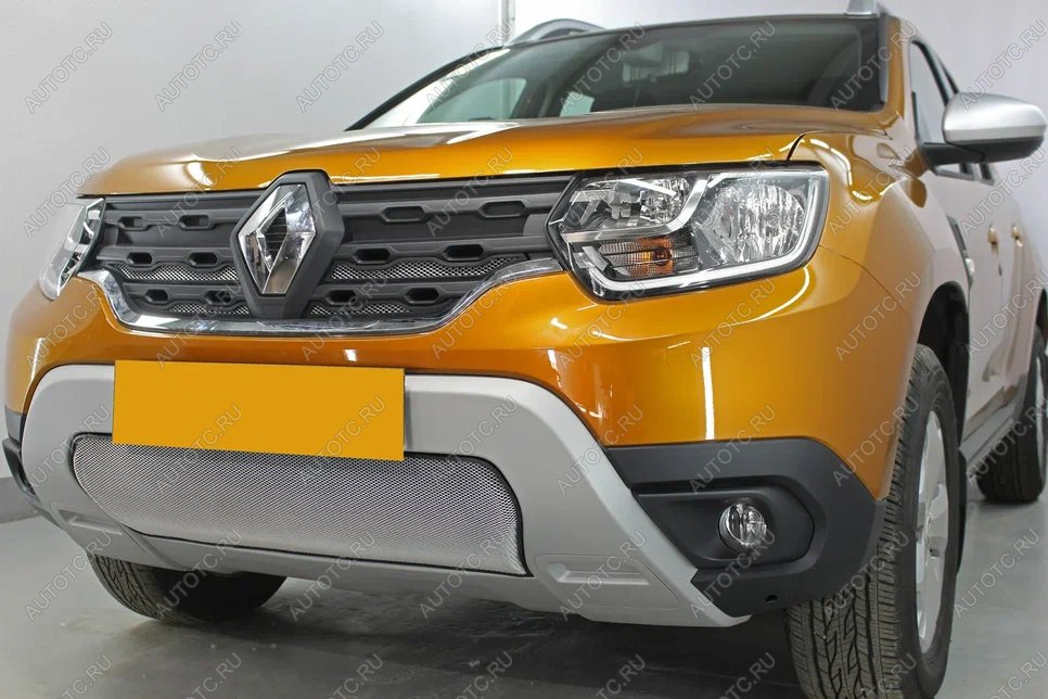 3 899 р. Защита радиатора (низ) Стрелка11 Стандарт  Renault Duster  HM (2020-2024) (хром)  с доставкой в г. Владивосток