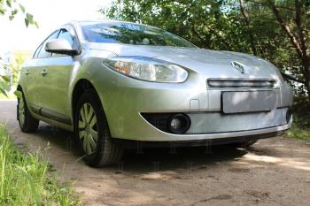 2 559 р. Защита радиатора (верх) Стрелка11 Стандарт    Renault Fluence (2010-2012) дорестайлинг (хром)  с доставкой в г. Владивосток. Увеличить фотографию 2