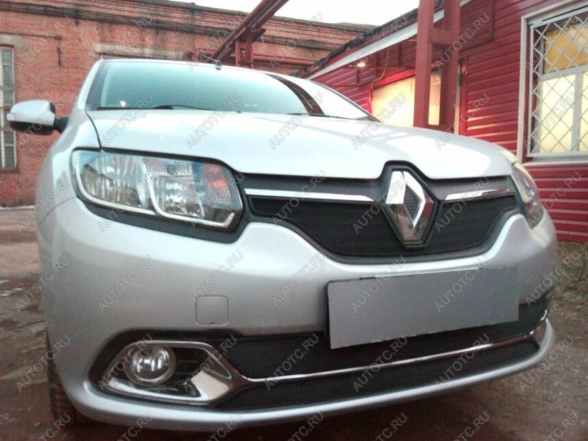 3 899 р. Защита радиатора (Privilege, Luxe Privilege) (низ) Стрелка11 Стандарт Renault Logan 2 дорестайлинг (2014-2018) (черная)  с доставкой в г. Владивосток